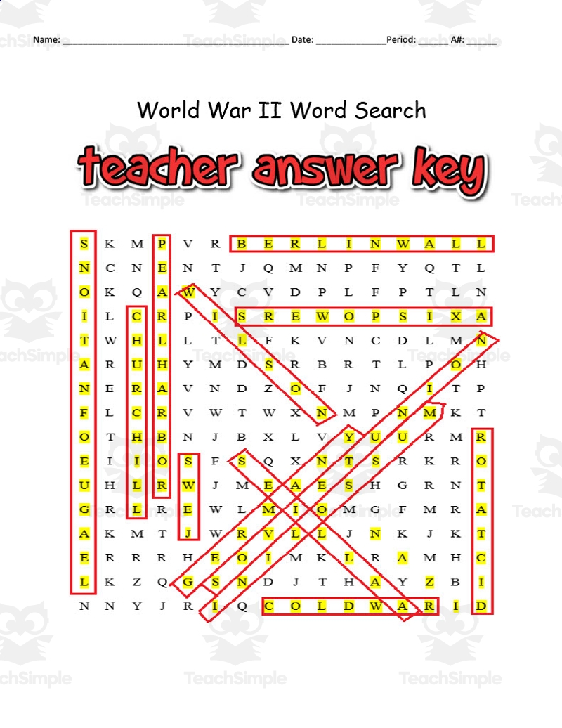Wwii Wordsearch Printable Korean War Word Search