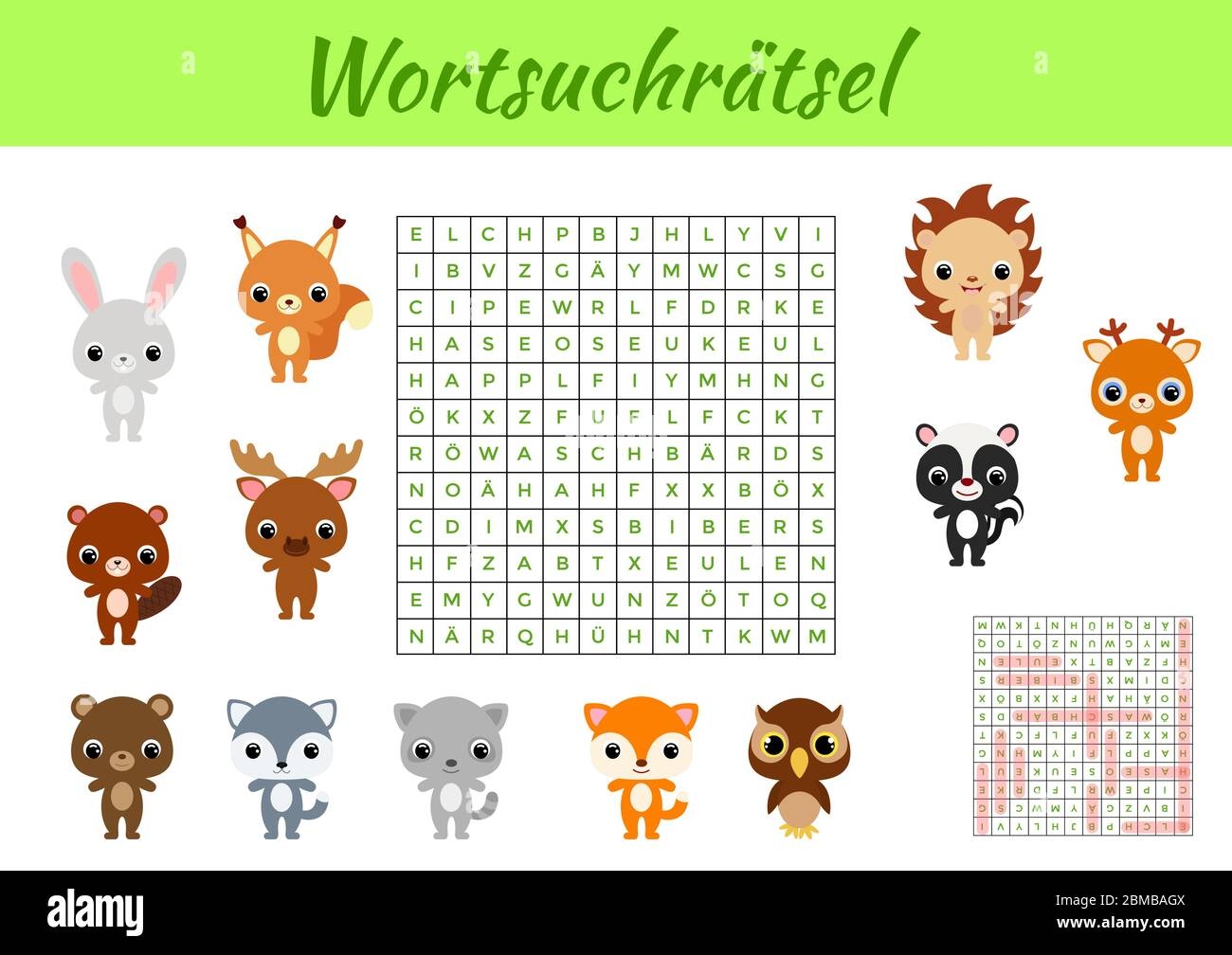 Wortsuchr tsel Word Search Puzzle Game Template Kids Activity Worksheet Colorful Printable Version Educational Game For Study German Words Stock Vector Image Art Alamy