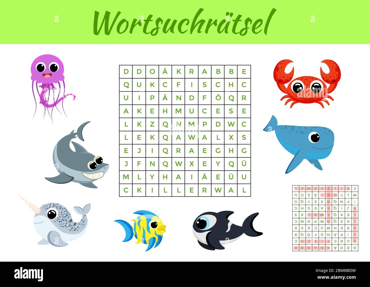Wortsuchr tsel Word Search Puzzle Game Template Kids Activity Worksheet Colorful Printable Version Educational Game For Study German Words Stock Vector Image Art Alamy