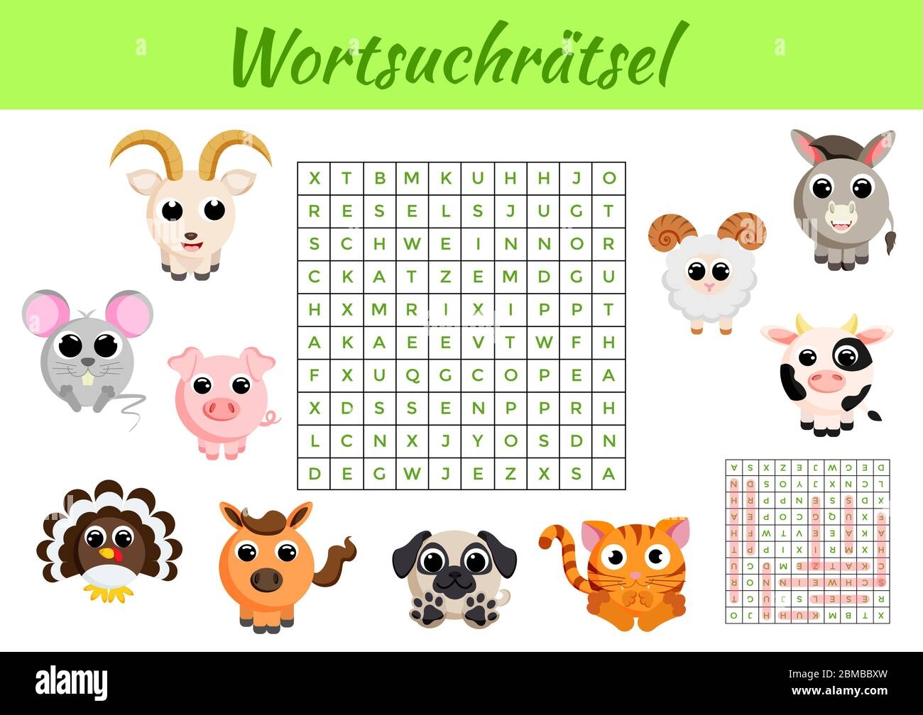 Wortsuchr tsel Word Search Puzzle Game Template Kids Activity Worksheet Colorful Printable Version Educational Game For Study German Words Stock Vector Image Art Alamy