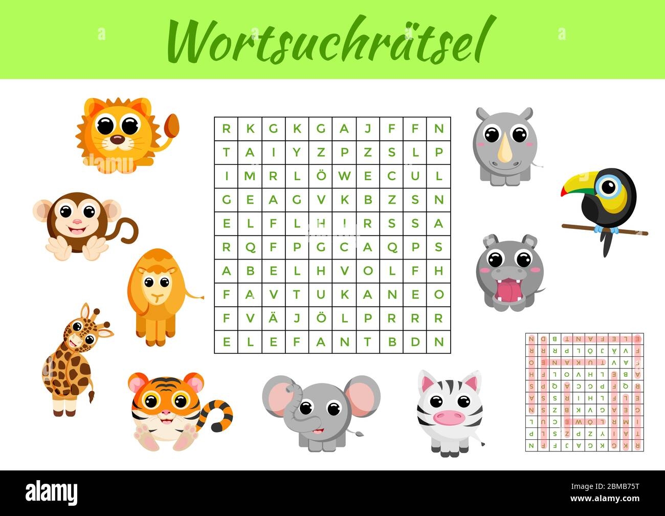 Wortsuchr tsel Word Search Puzzle Game Template Kids Activity Worksheet Colorful Printable Version Educational Game For Study German Words Stock Vector Image Art Alamy
