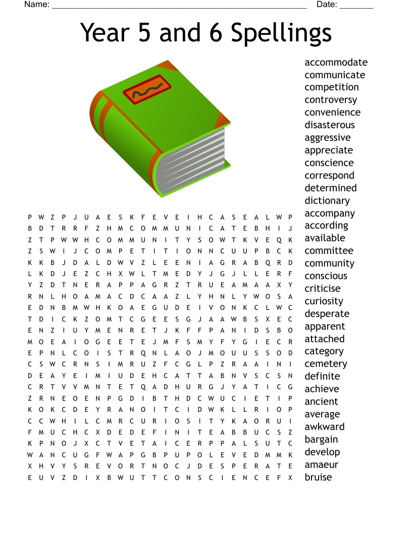 Year 5 And 6 Spellings Word Search WordMint