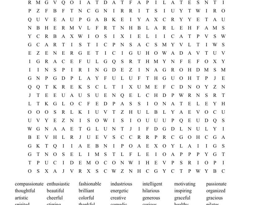 Your 50 Words Word Search WordMint