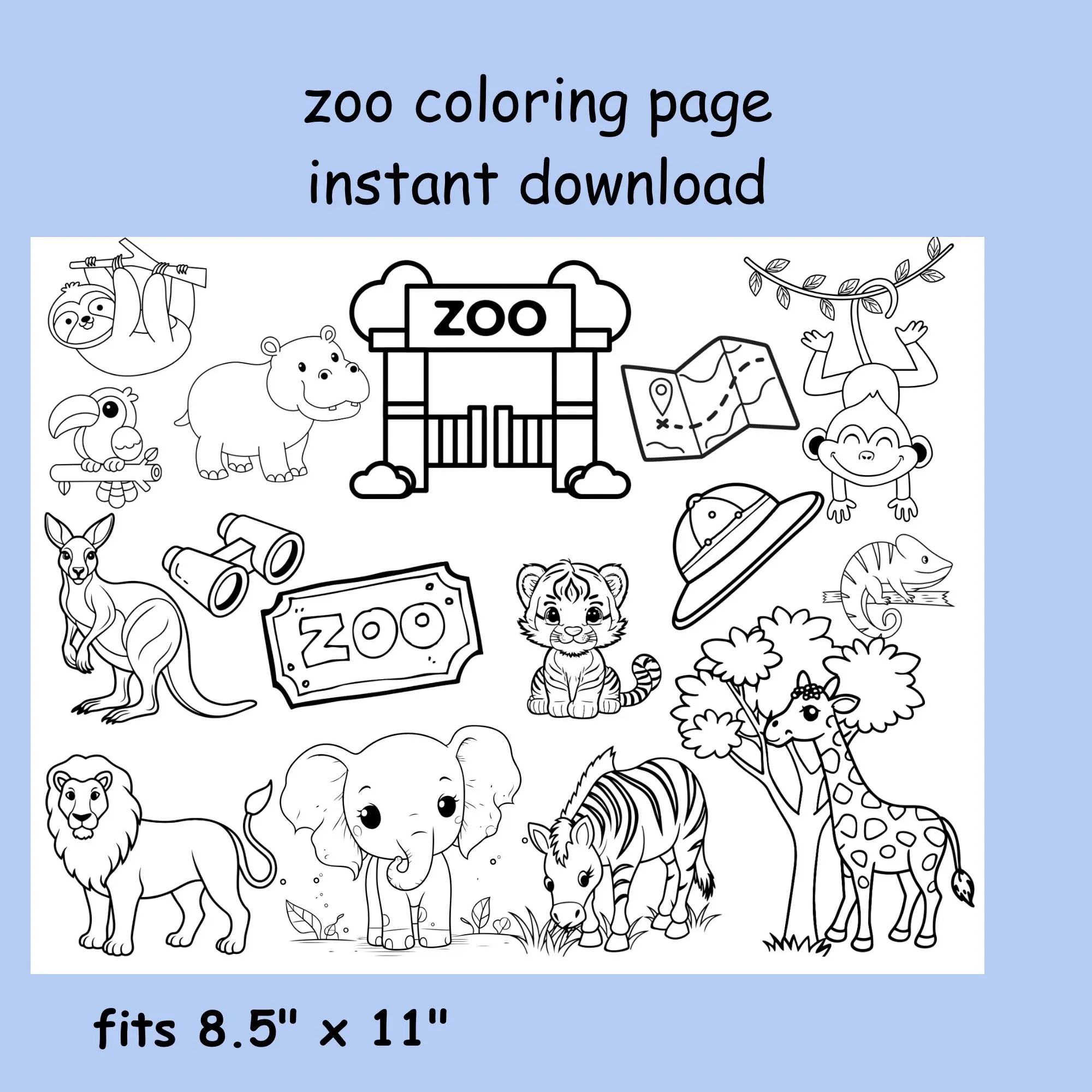 Zoo Animals Word Search Printable Peace Coloring Pages