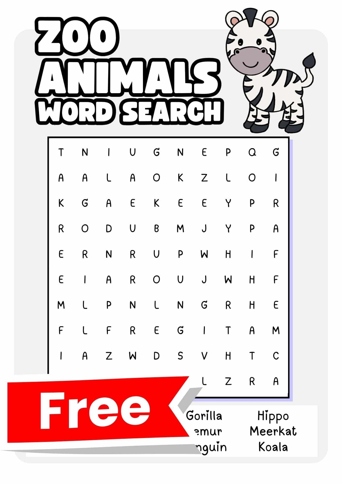 Zoo Animals Word Searches Free To Print Teach Prints Zoo Animals Word Searches Free To Print Teach Prints