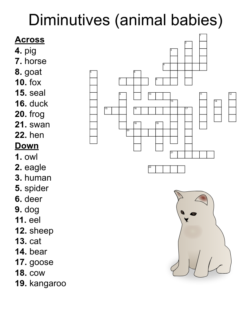Animals Year 2 Word Search WordMint