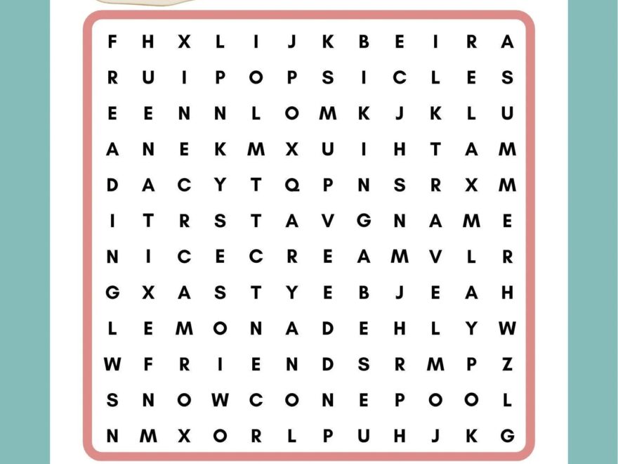 August Word Search Printable Instant Download PDF Etsy