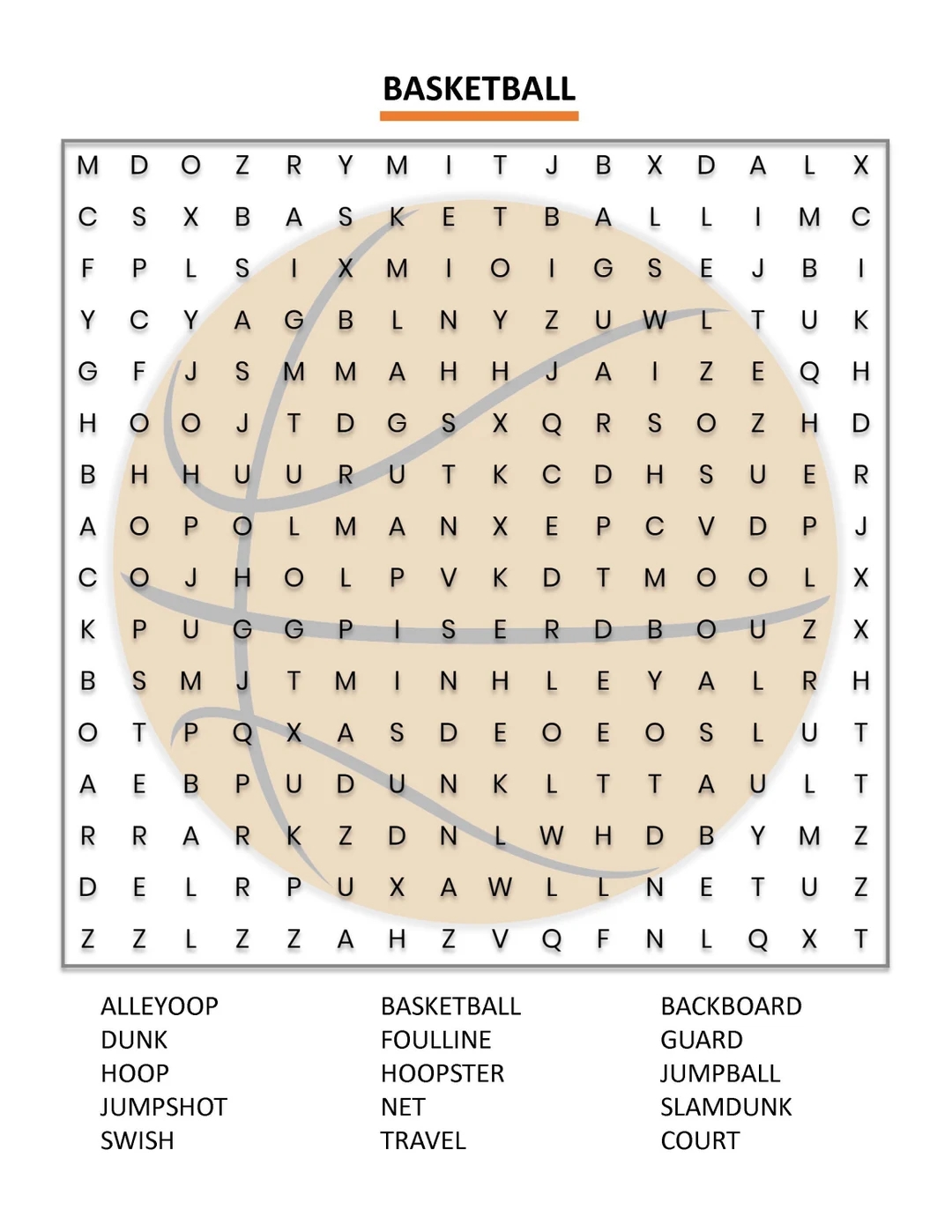 Basketball Word Search Puzzle Wall Art Etsy