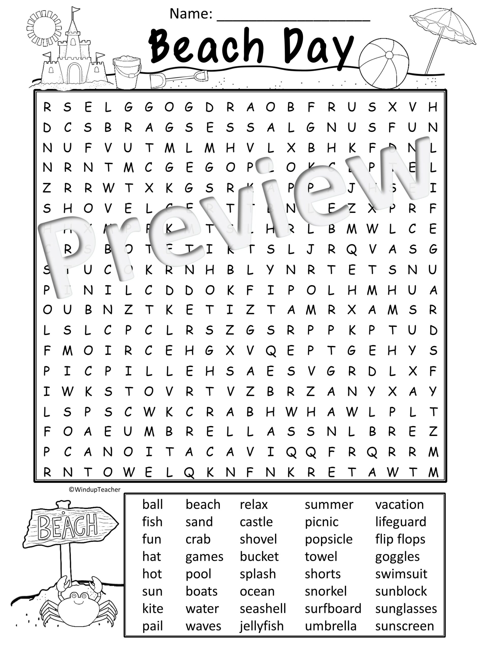 Fun Word Search Printable