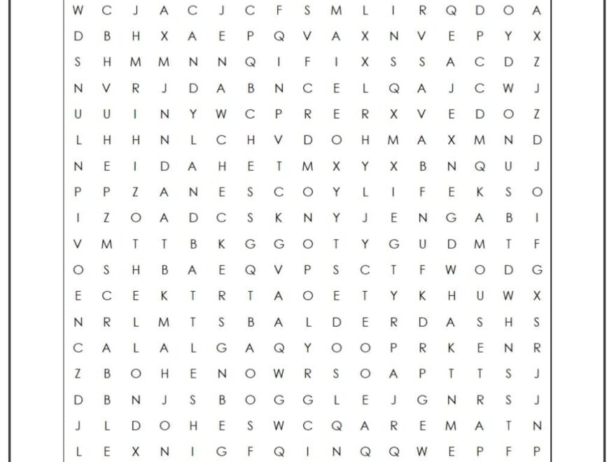 Board Games Word Search Monster Word Search