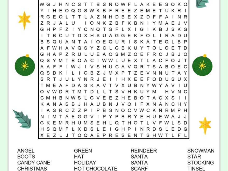 Christmas Word Search 15 Free PDF Printables Printablee