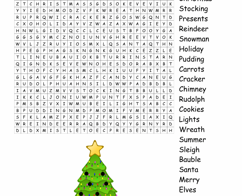 Christmas Word Search WordMint