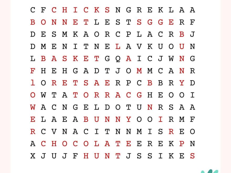 Easter Word Search FREE Printable