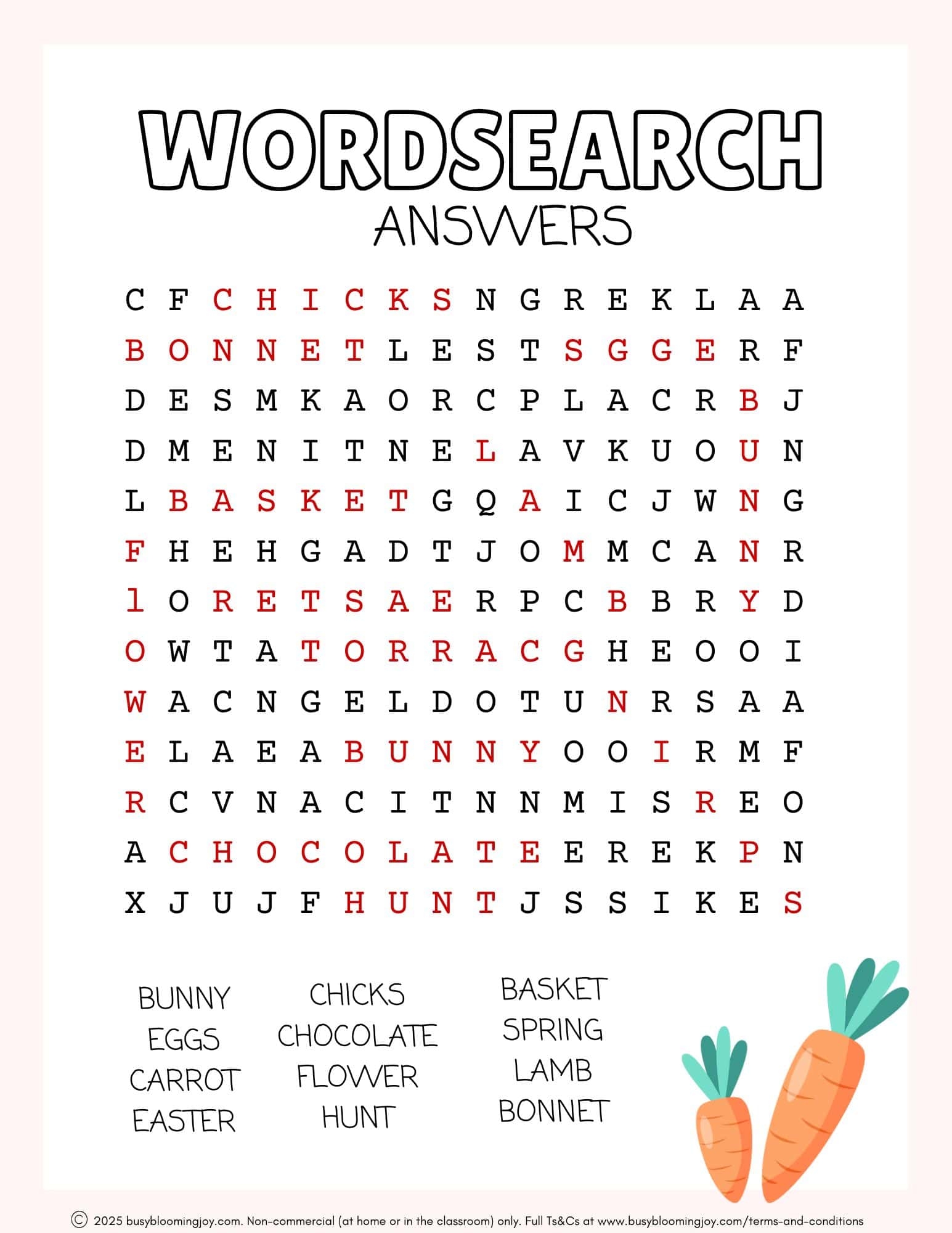Easter Word Search FREE Printable