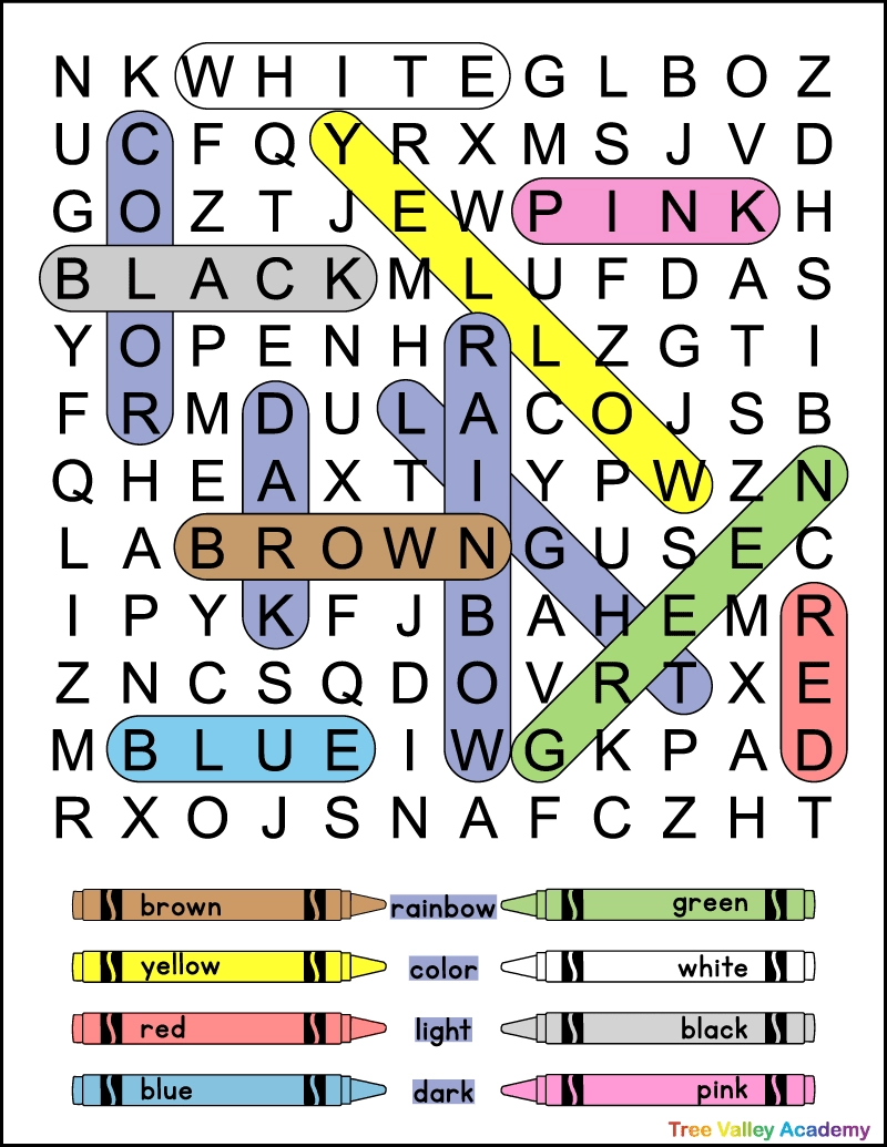 Printable Word Search Worksheets