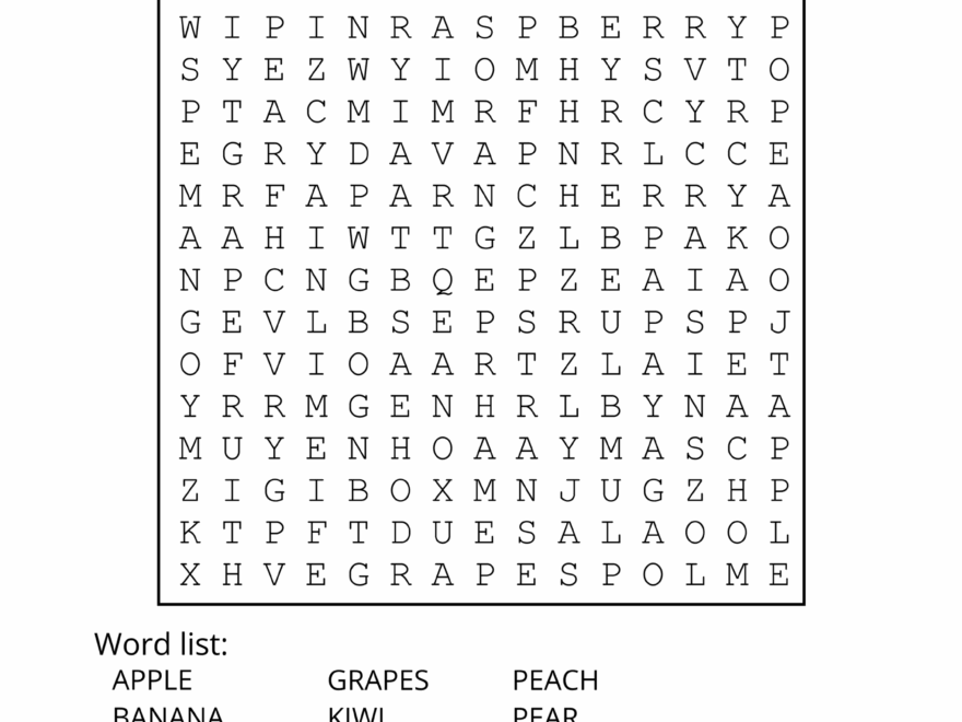 Food Word Search Free Printable Puzzles DIY Projects Patterns Worksheets Library