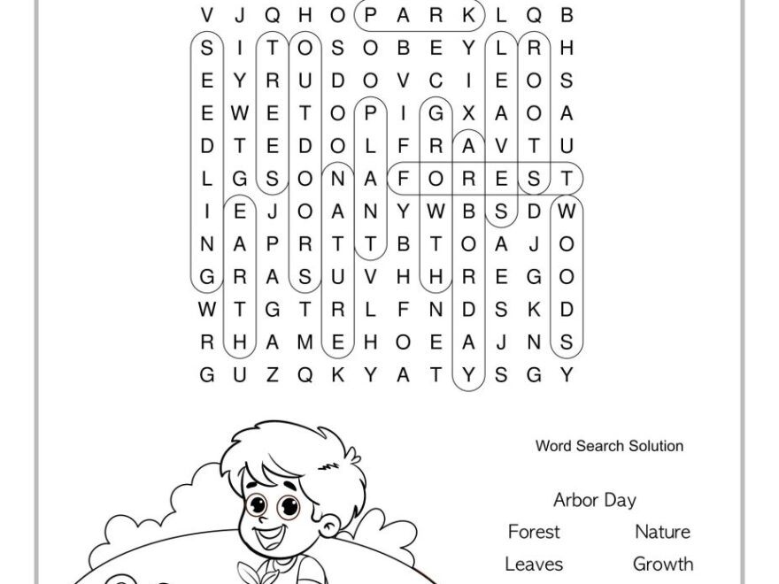 Free Arbor Day Word Search Printables Celebrate Nature Artsy Pretty Colors