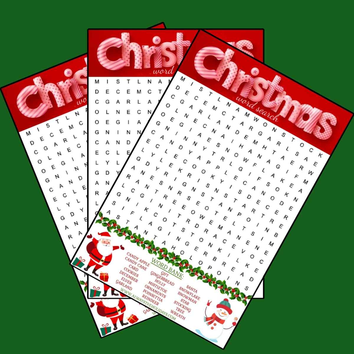 Printable Word Searches Christmas