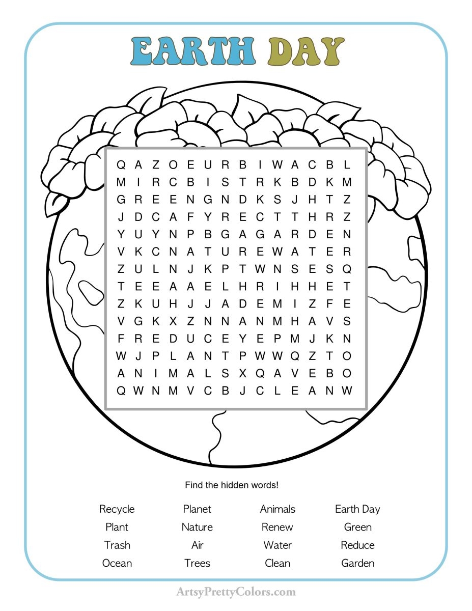 Free Earth Day Word Search Puzzles Celebrate The Planet Artsy Pretty Colors