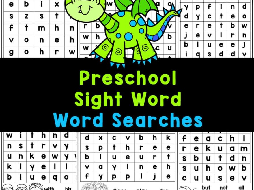 FREE Preschool Word Searches Fun Sight Word Worksheets Worksheets Library