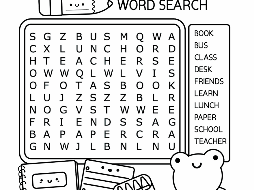 Free Printable Back To School Word Search Puzzles For Kids Cute Coloring Pages For Kids