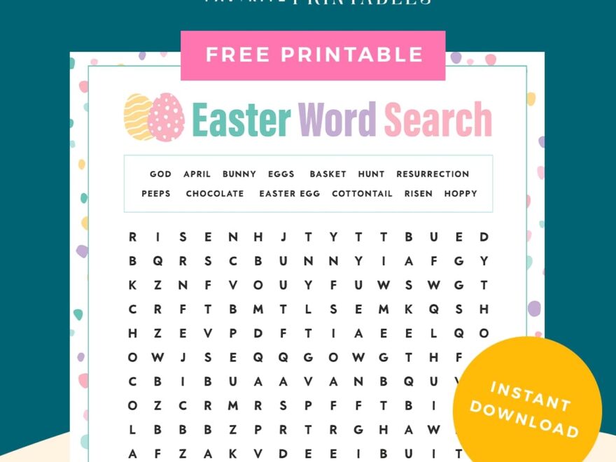 Free Printable Easter Word Search Favorite Printables