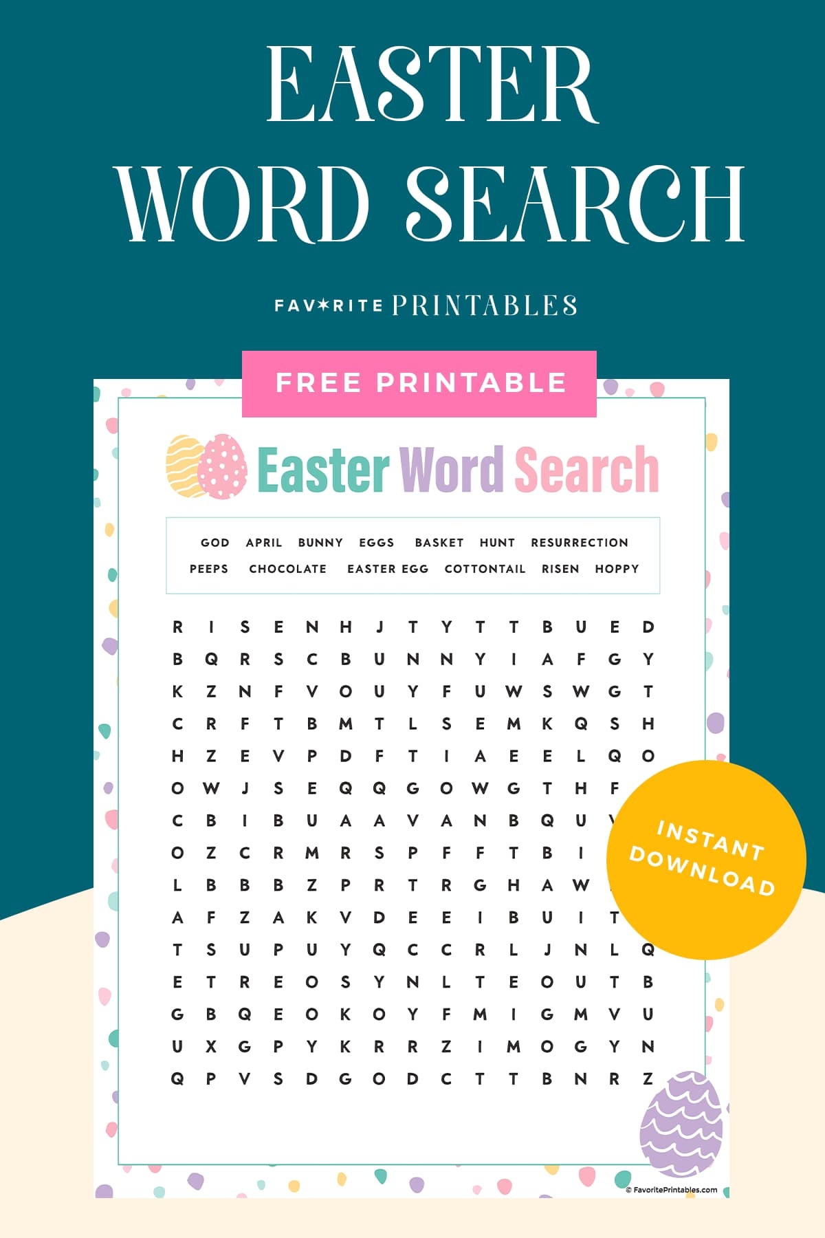 Free Printable Easter Word Search Favorite Printables