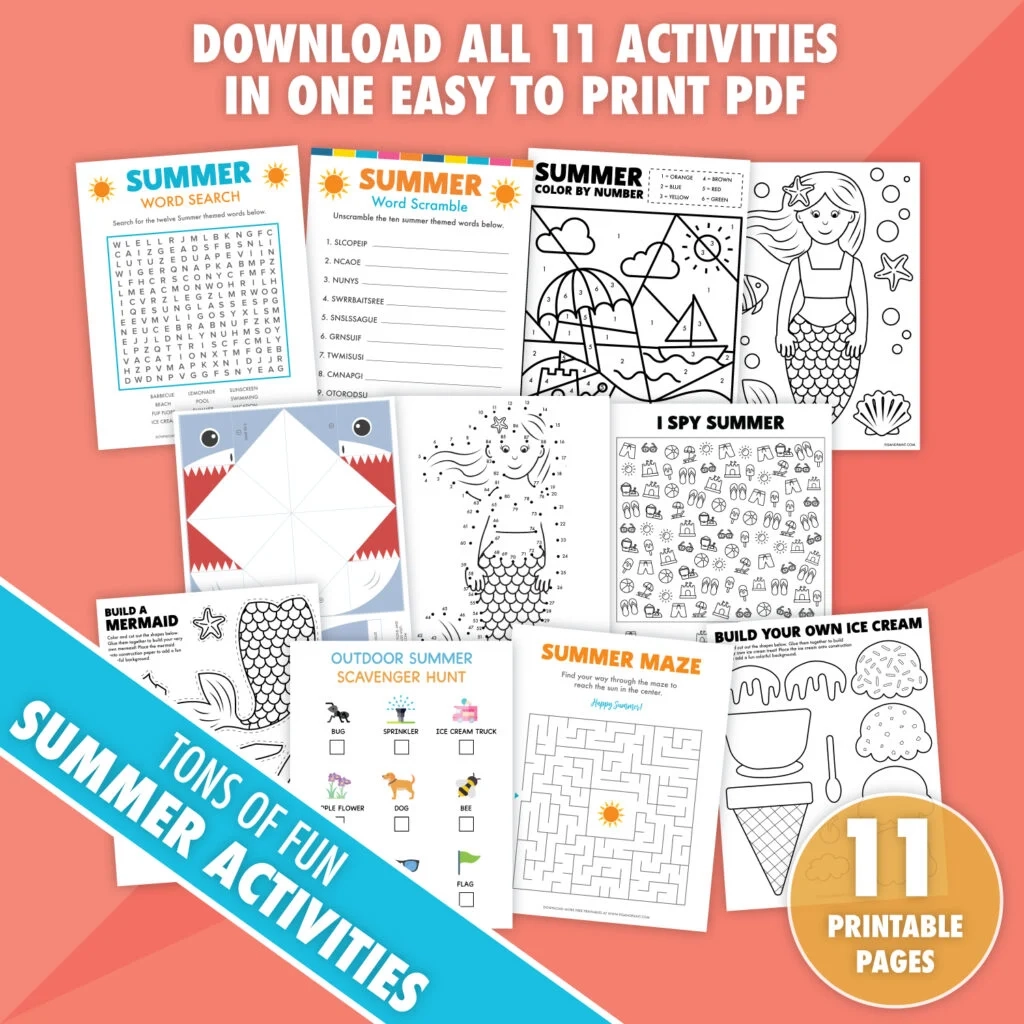 Free Printable Summer Word Scramble Pjs And Paint