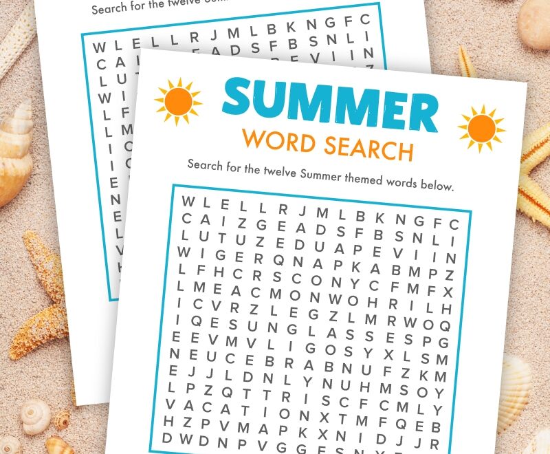 Free Printable Summer Word Search Pjs And Paint