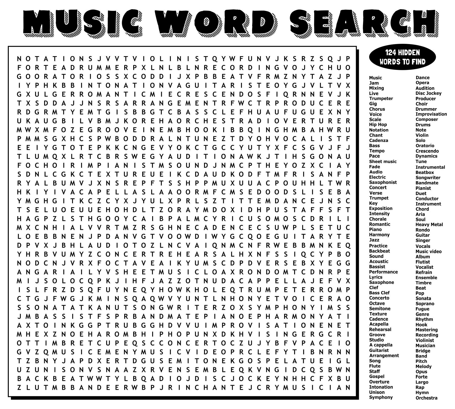 Printable Word Search Games