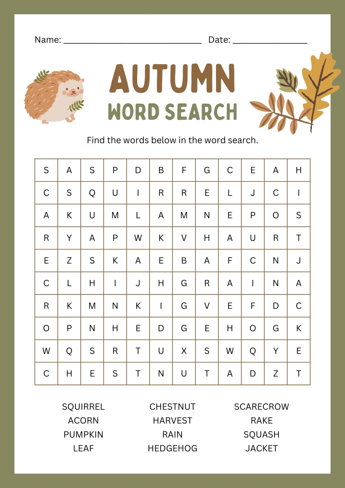 Free To Edit Autumn themed Worksheet Templates Canva