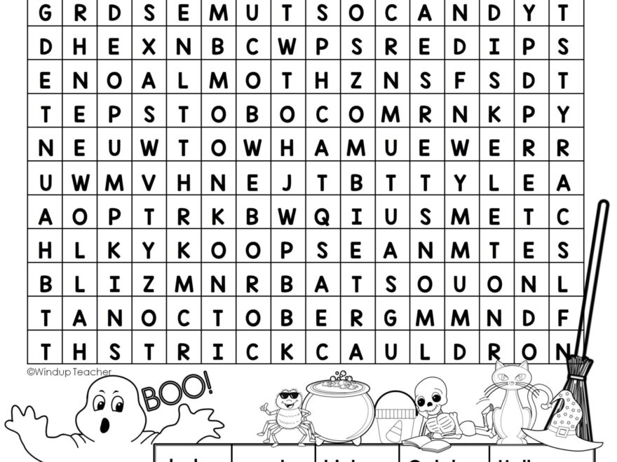 Halloween Word Search HARD Puzzle Ready To Go Made By Teachers