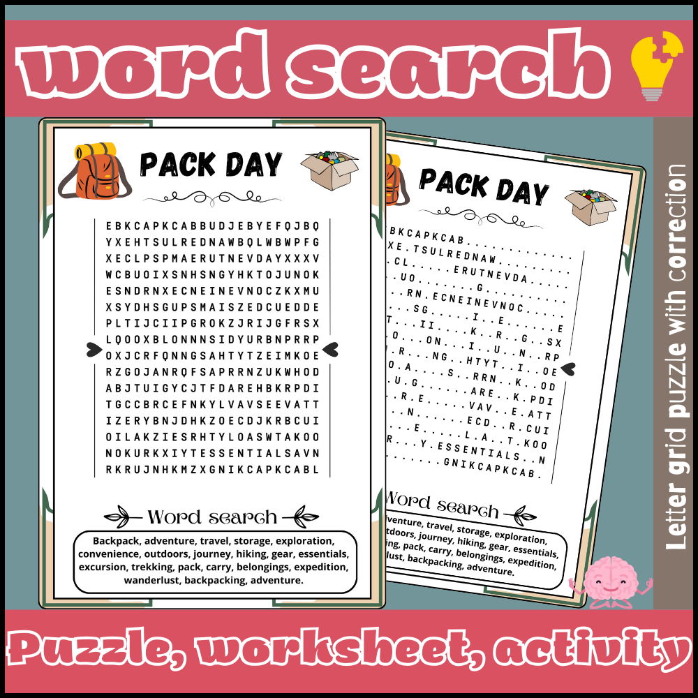 Word Search Grid Free Printable