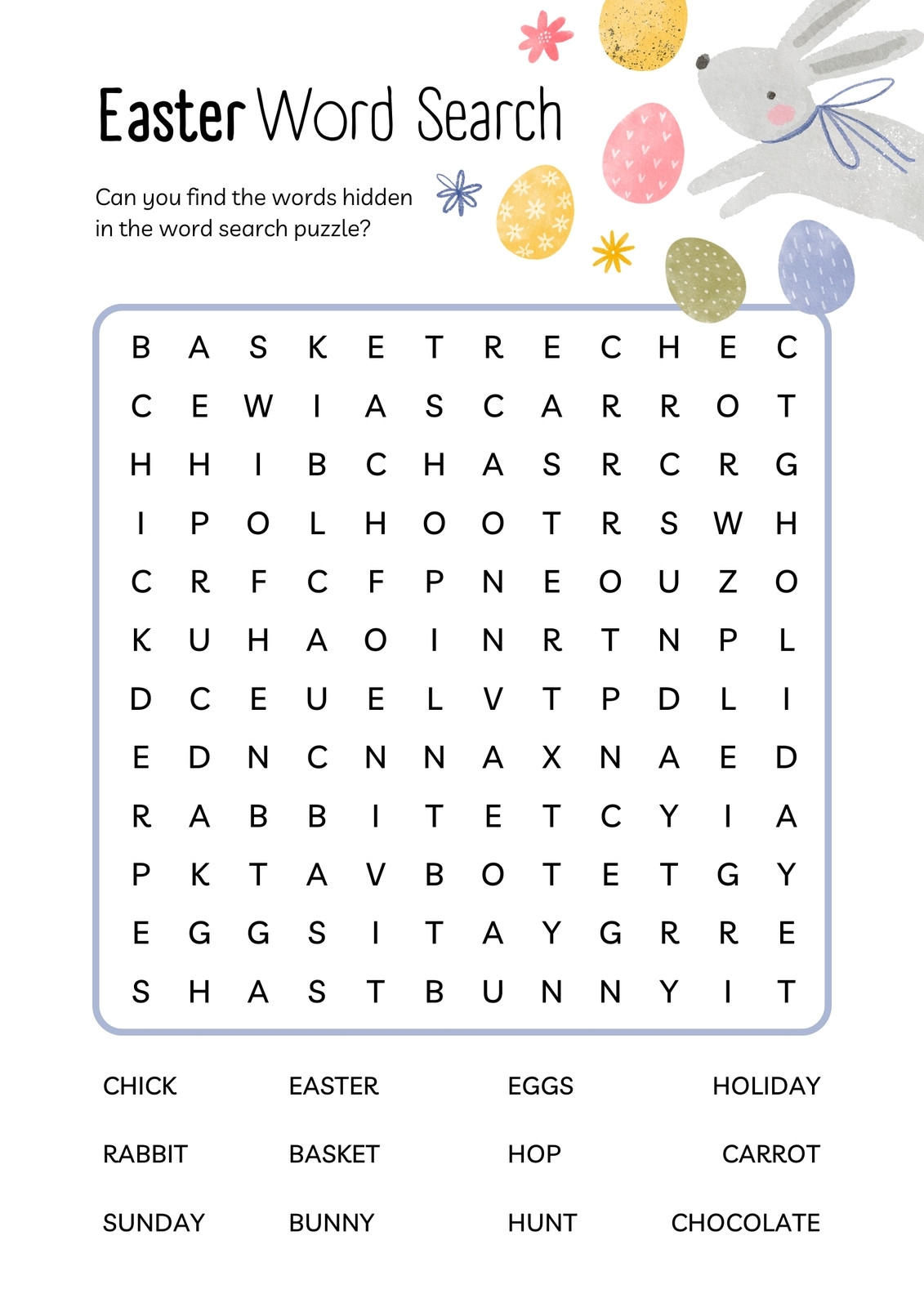 Printable Word Search Puzzles Students