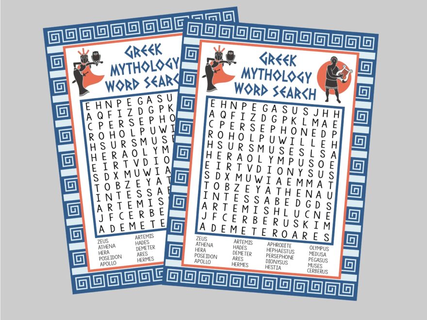 Printable Greek Mythology Word Search Word Search For Ancient Greece Party School Greece Lesson Plan Or Fun Instant Digital Download Etsy