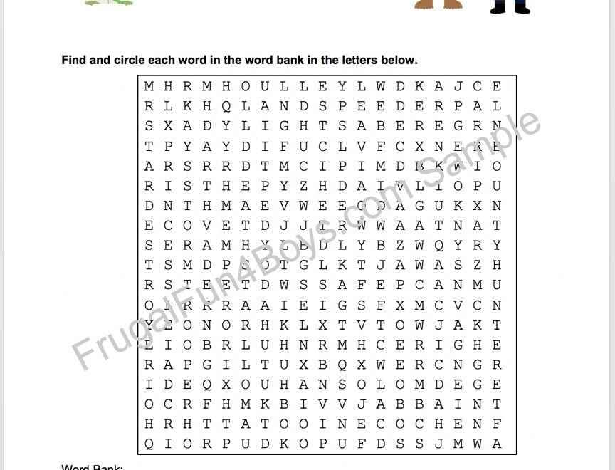 Printable Star Wars Word Search Frugal Fun For Boys And Girls