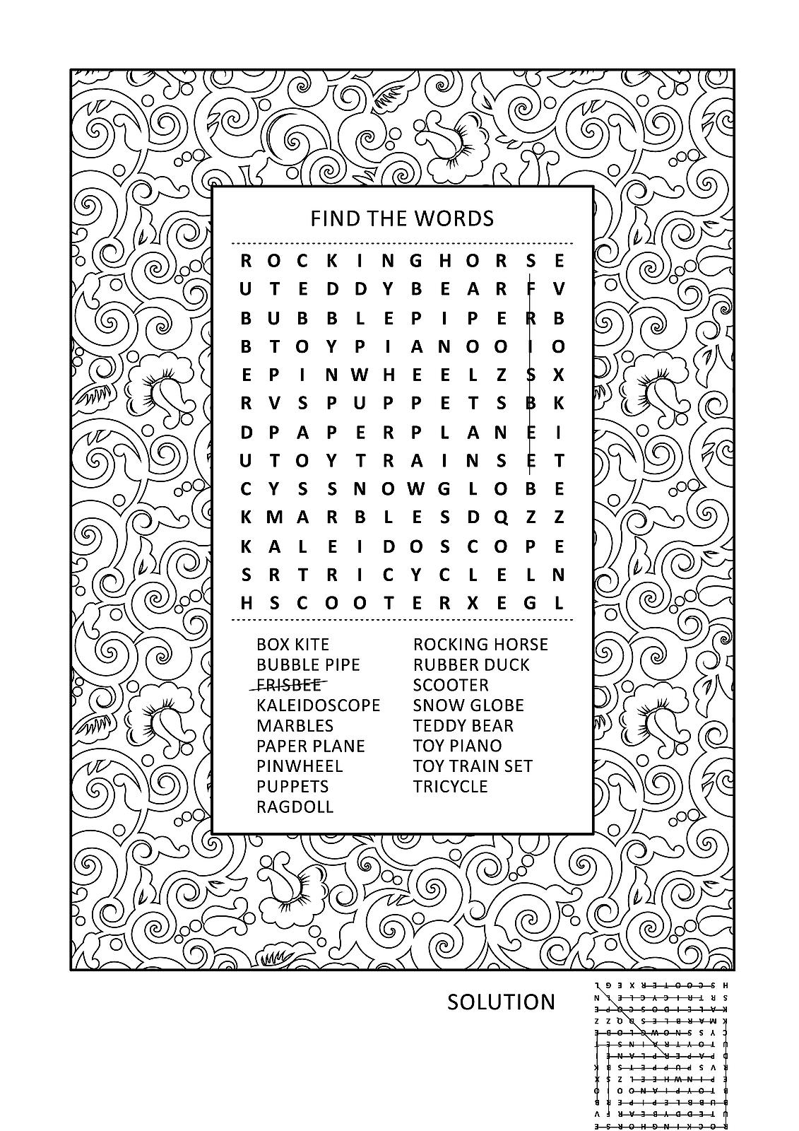 Printable Word Search Middle School
