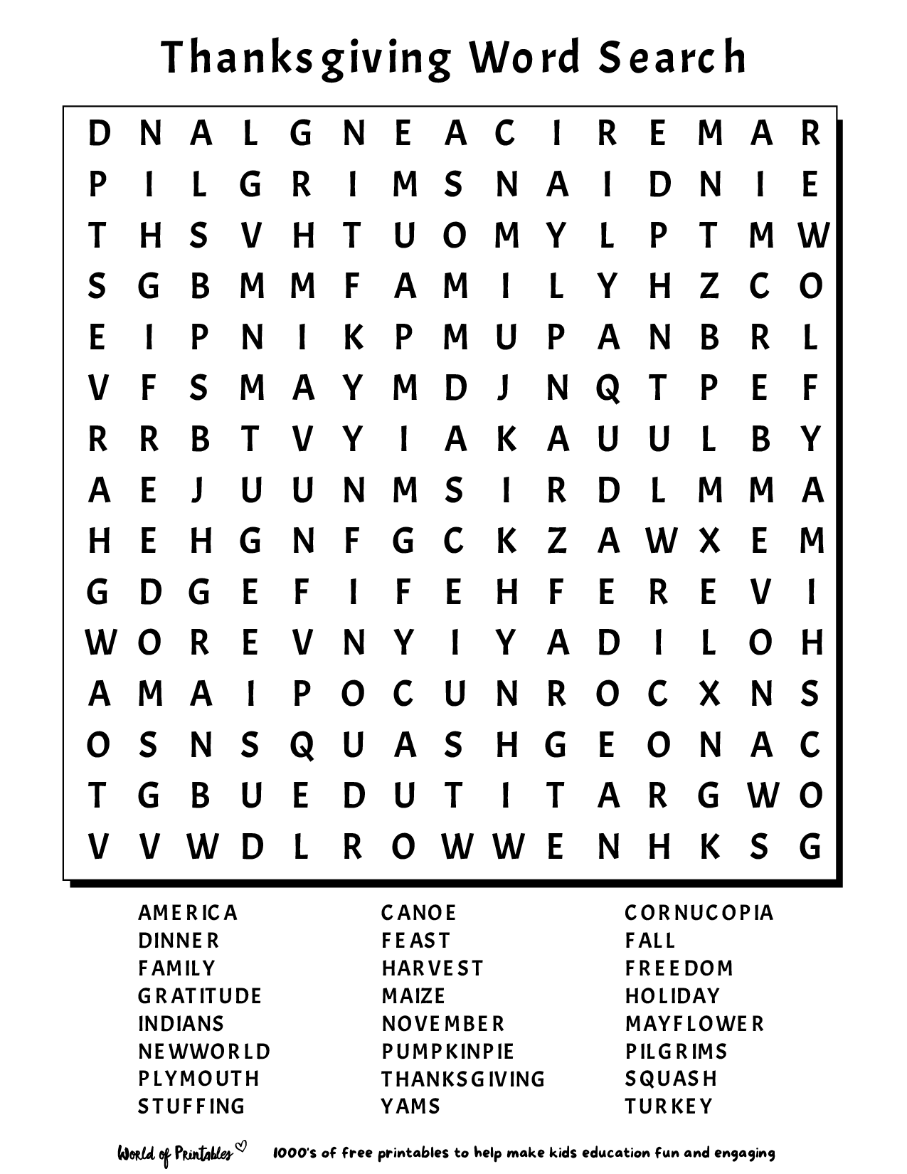Printable Word Searches Printable Word Search