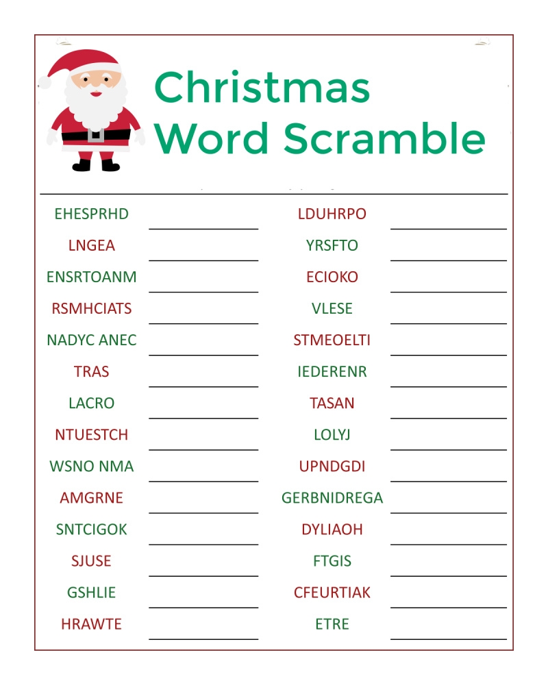 Printable Christmas Word Search Free