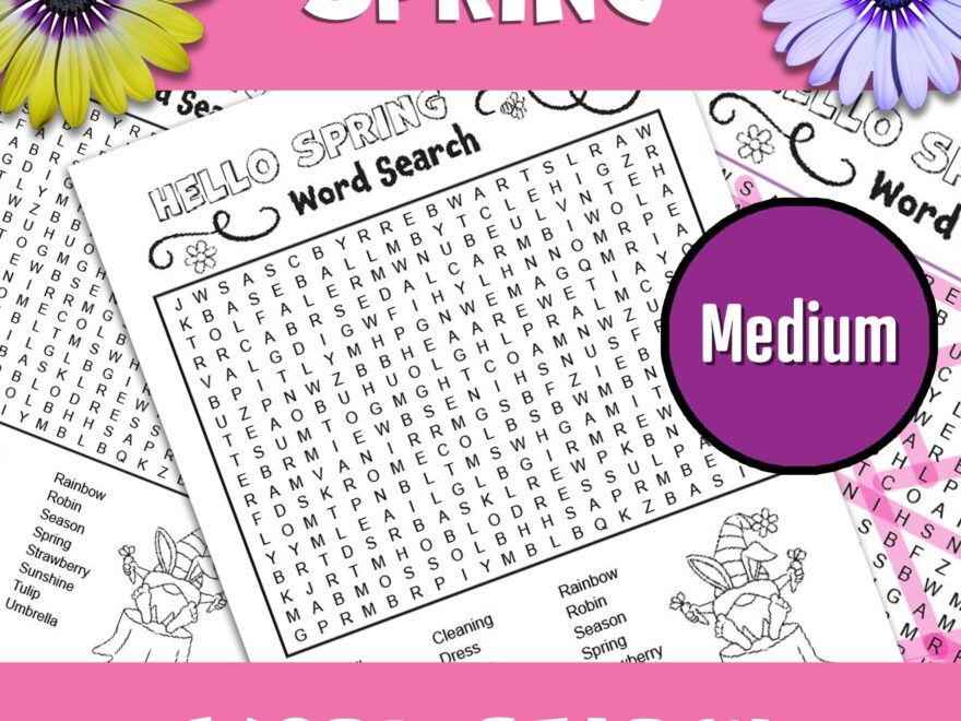 Spring Word Search Puzzle Medium Spring Word Game Activity Word Find Classful