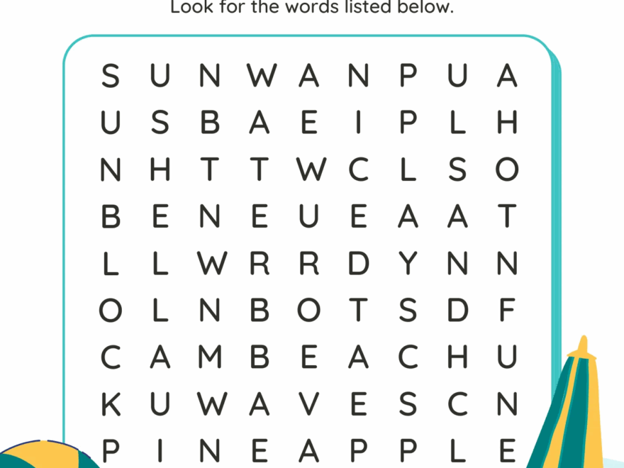Summer Word Search Worksheet Digital 1 Teacher Made Resources