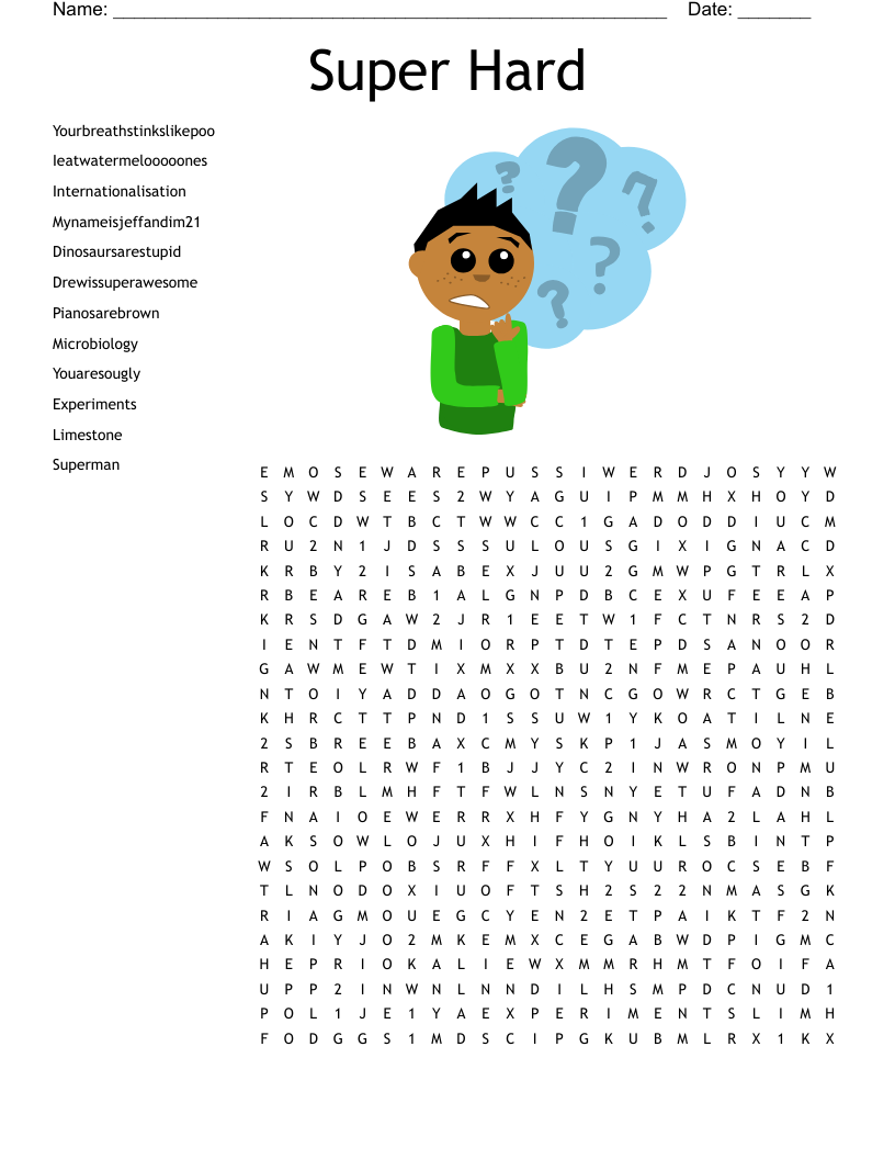 Word Search Games Printable