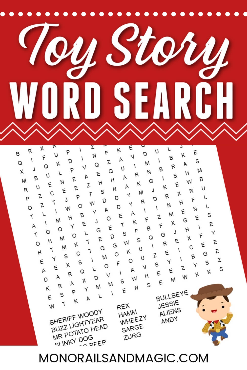 Word Search Pixar Printable