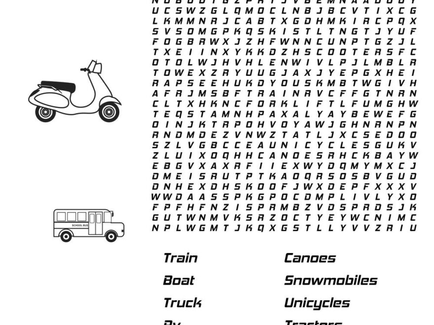 Transportation themed Word Searches Beeloo Printable Crafts And Activities For Kids