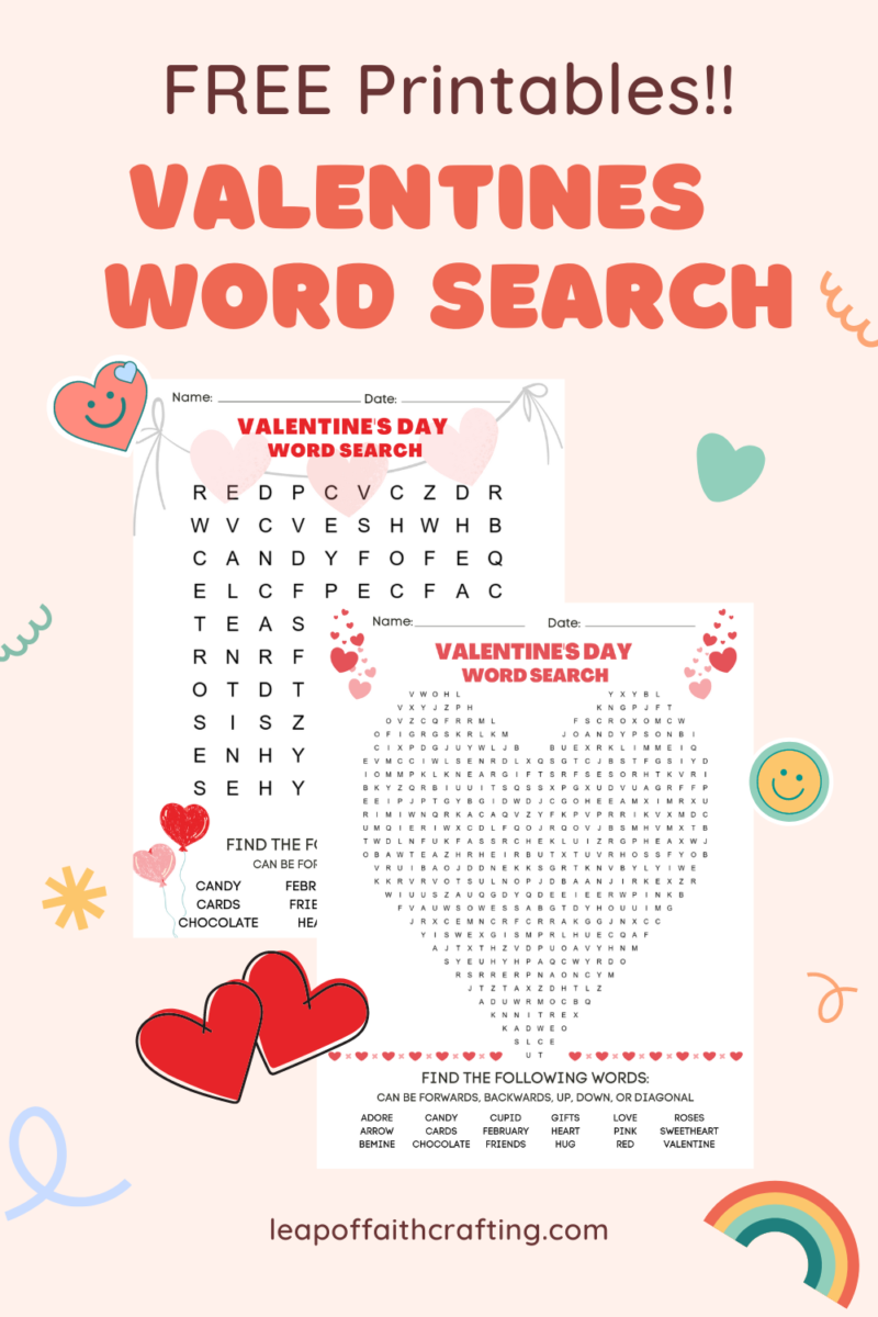 Valentines Word Search FREE Printable 2 Versions Leap Of Faith Crafting