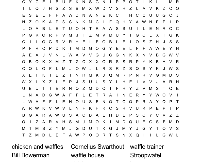 Waffle Word Search WordMint