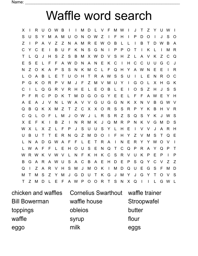 Waffle Word Search WordMint