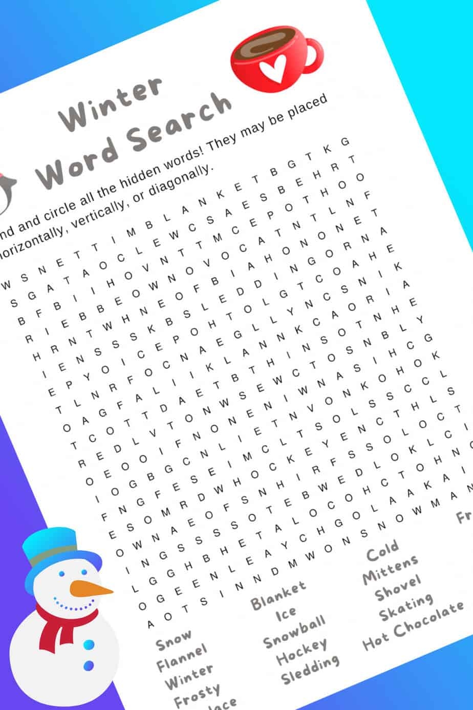 Winter Word Search Printable The Best Kids Crafts And Activities