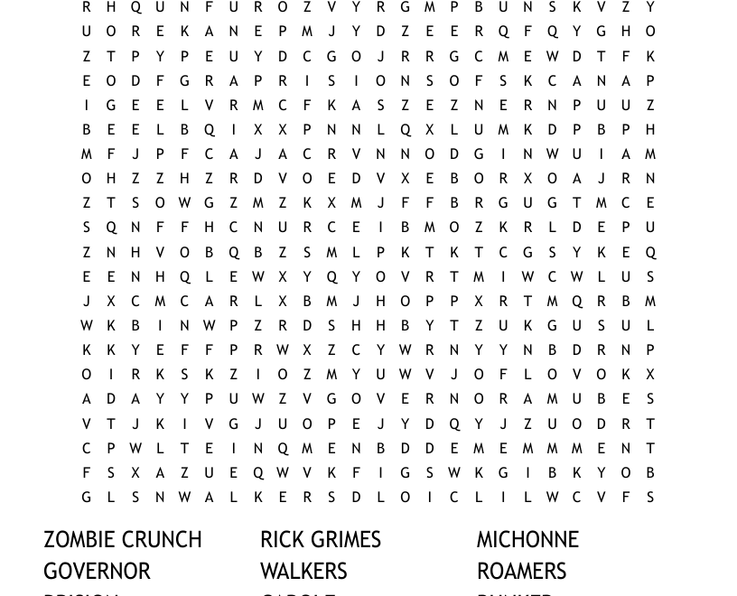 ZOMBIE WORD SEARCH WordMint